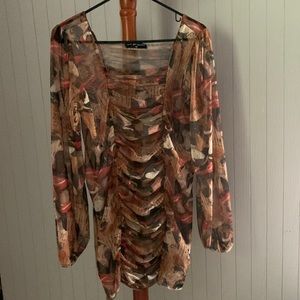New Girl Order Ruched Mesh Dress US 22 UK 26